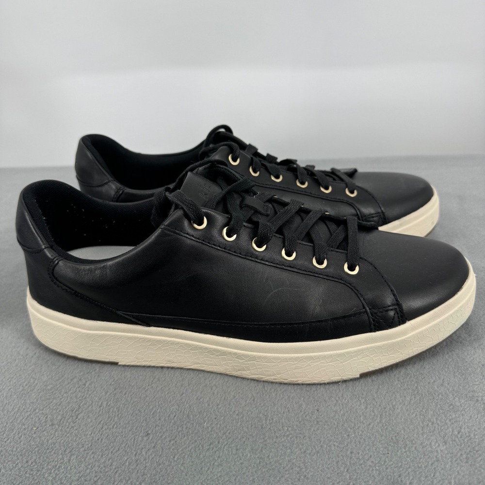 Kizik Vegas Mens 11 Wide Black Leather Hands Free Sneakers 2E